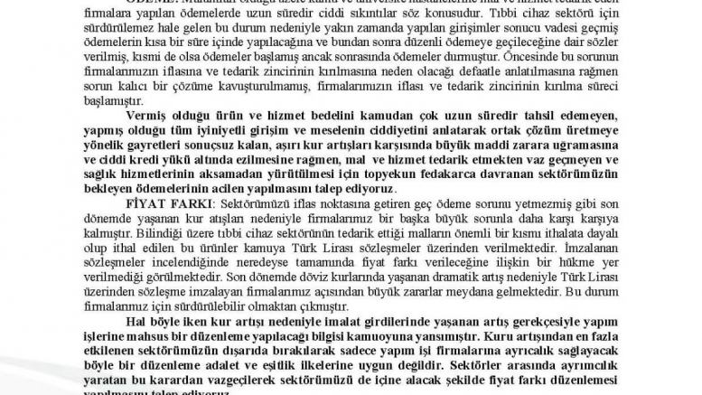 TÜMDEF hukuk birimi tarafından hazırlanan ÖDEME, FİYAT FARKI, TASFÎYE konulu yazı